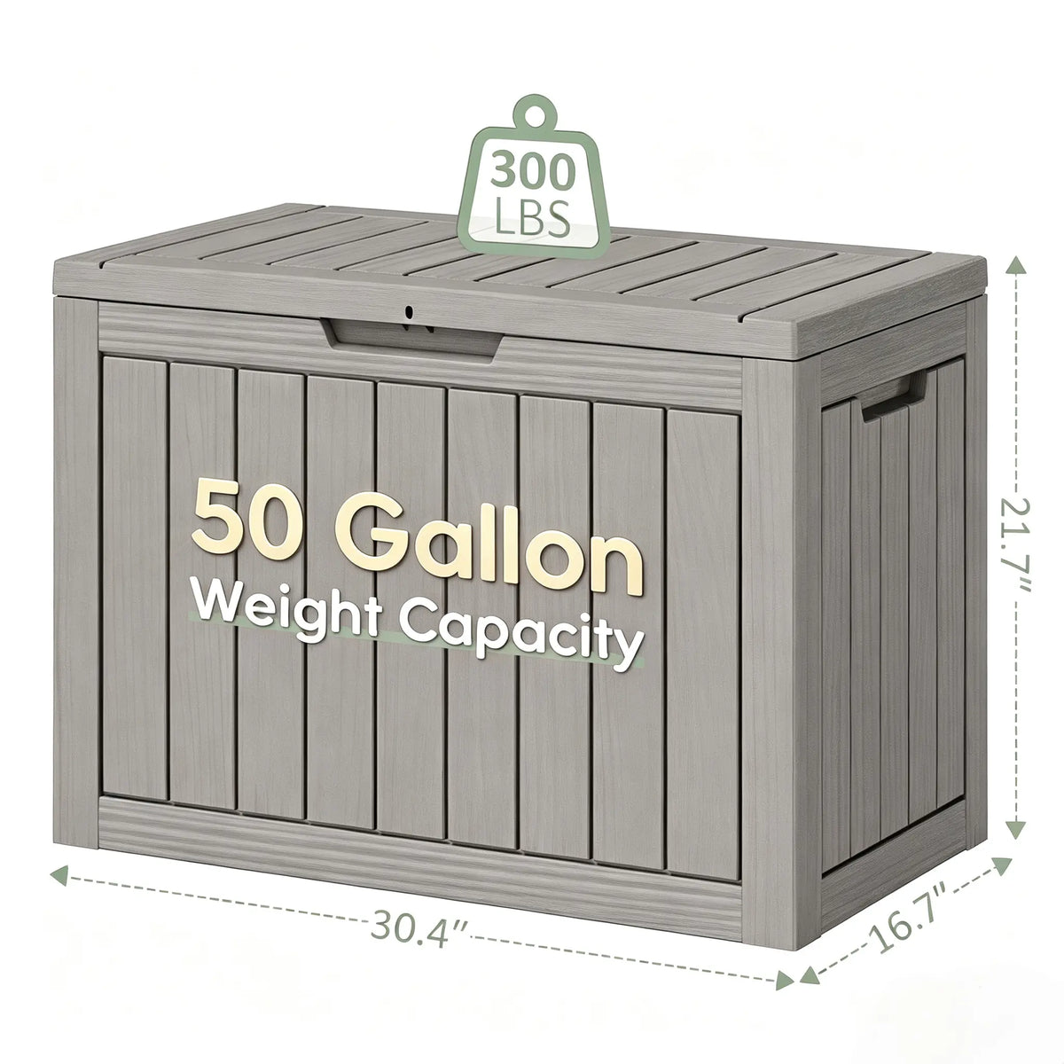 31-Gallon Outdoor Storage Box, Waterproof & UV-Resistant