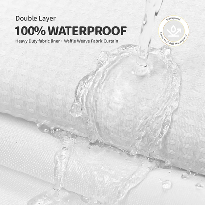 No-Hook Shower Curtains with Snap-in Fabric Detachable Liner Set