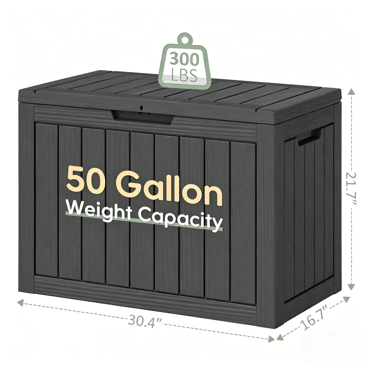 31-Gallon Outdoor Storage Box, Waterproof & UV-Resistant