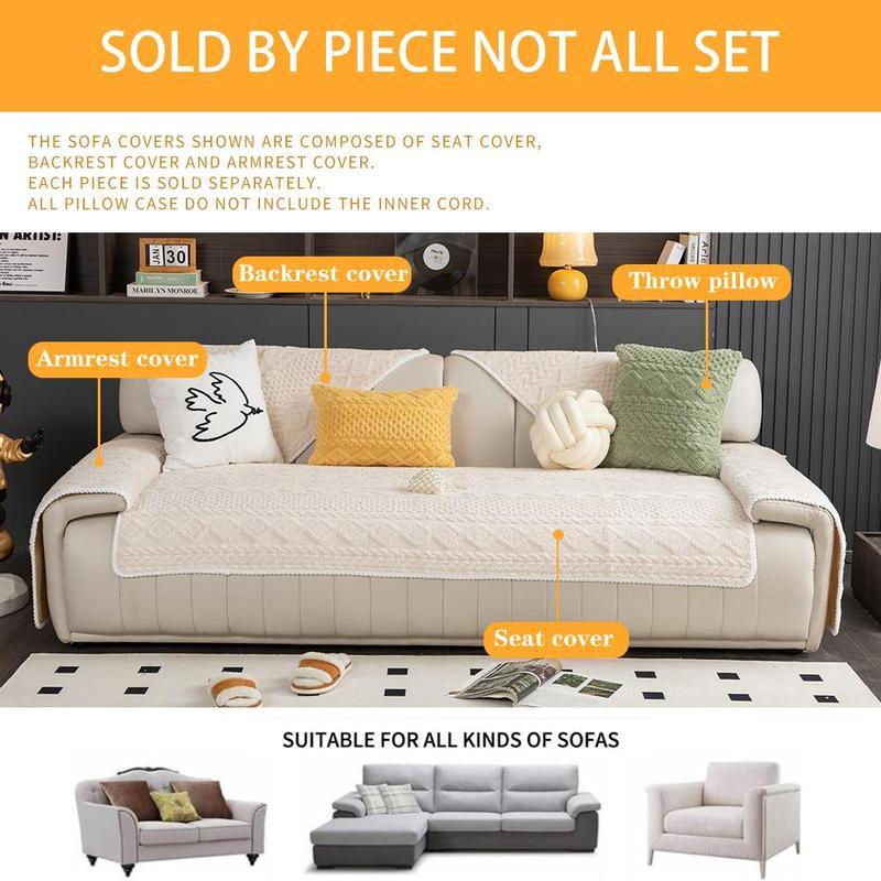 Solid Color Sofa Cover, 1 Count Non-slip Elastic Sofa Slipcover