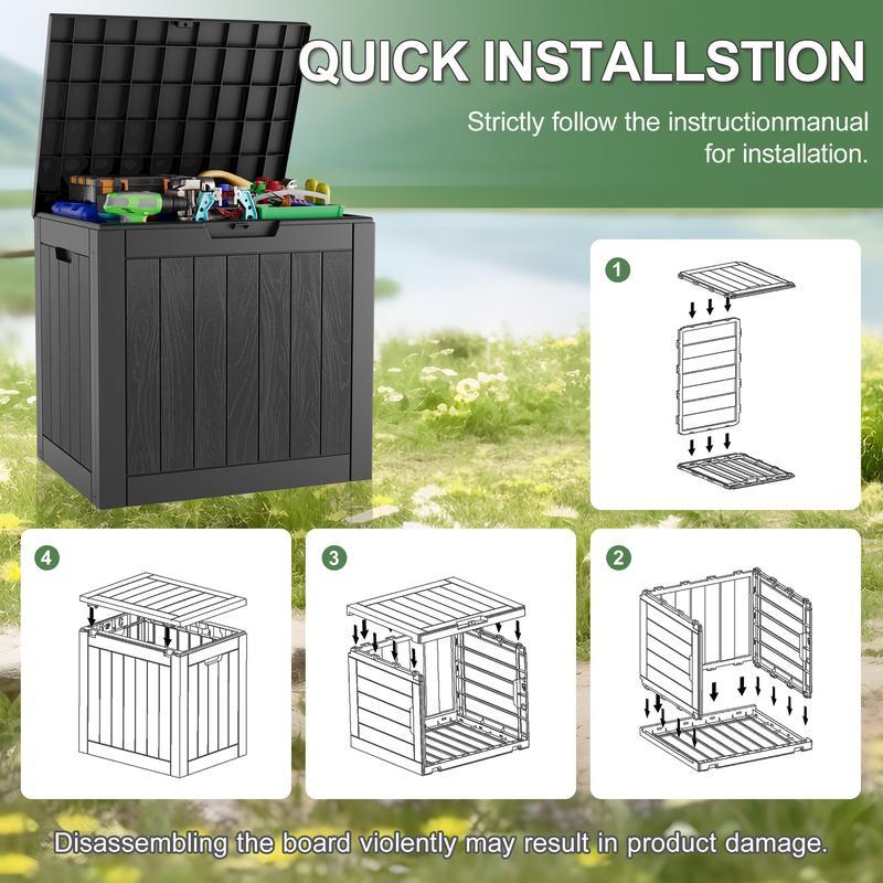 31-Gallon Outdoor Storage Box, Waterproof & UV-Resistant
