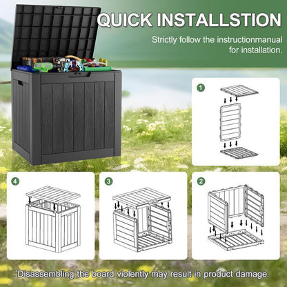 31-Gallon Outdoor Storage Box, Waterproof & UV-Resistant