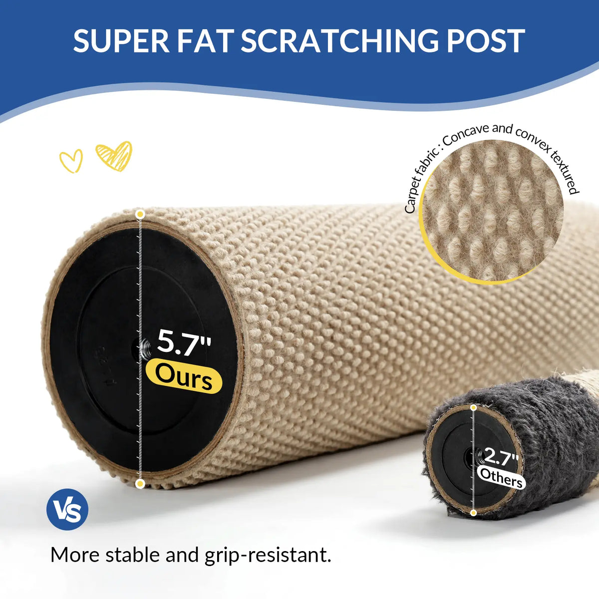 🐈Vertical Sisal Scratcher Sturdy Base with Replaceable Spring Toy