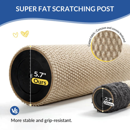 🐈Vertical Sisal Scratcher Sturdy Base with Replaceable Spring Toy