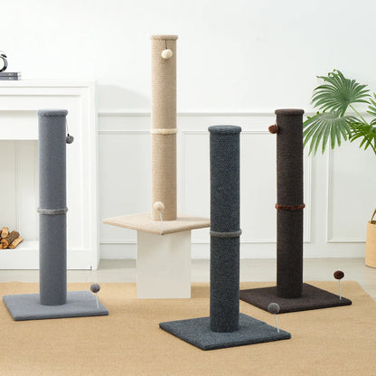 🐈Vertical Sisal Scratcher Sturdy Base with Replaceable Spring Toy