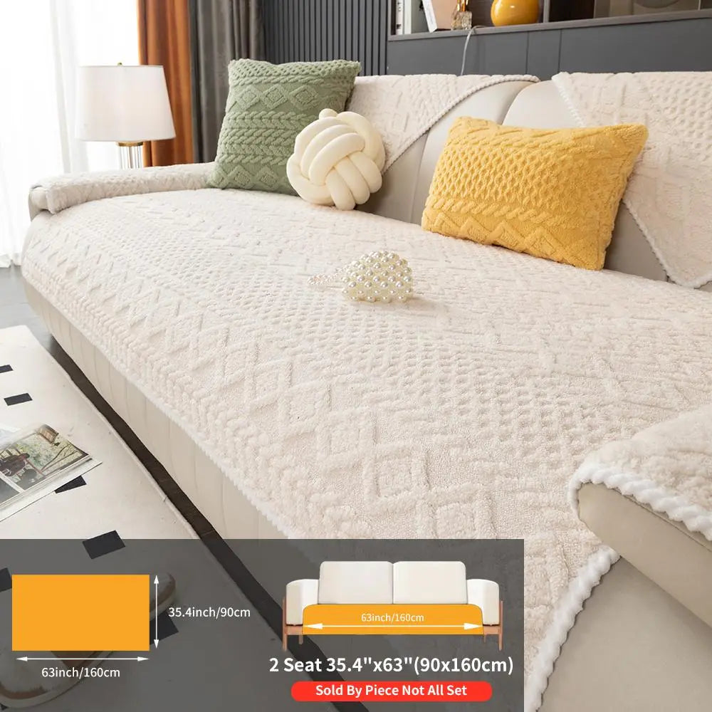 Solid Color Sofa Cover, 1 Count Non-slip Elastic Sofa Slipcover
