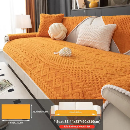 Solid Color Sofa Cover, 1 Count Non-slip Elastic Sofa Slipcover
