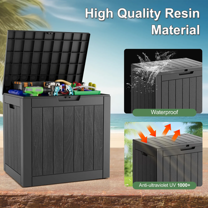 31-Gallon Outdoor Storage Box, Waterproof & UV-Resistant