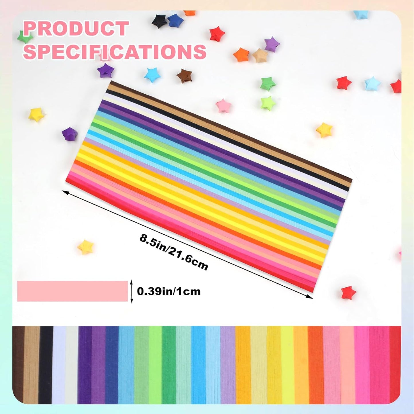 27 Colors Double-Sided Star Paper Strips – Create Colorful Handmade Masterpieces