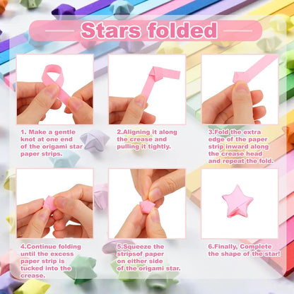 27 Colors Double-Sided Star Paper Strips – Create Colorful Handmade Masterpieces