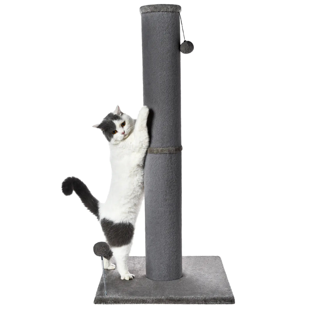 🐈Vertical Sisal Scratcher Sturdy Base with Replaceable Spring Toy