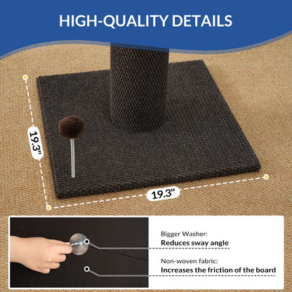 🐈Vertical Sisal Scratcher Sturdy Base with Replaceable Spring Toy