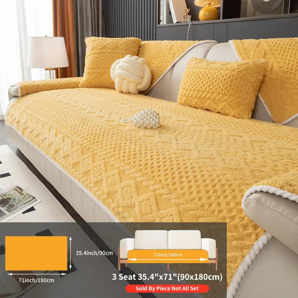 Solid Color Sofa Cover, 1 Count Non-slip Elastic Sofa Slipcover