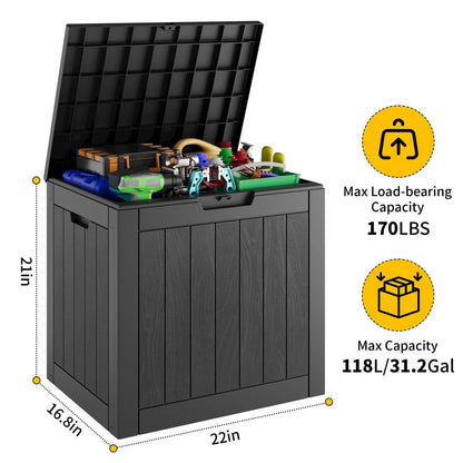 31-Gallon Outdoor Storage Box, Waterproof & UV-Resistant