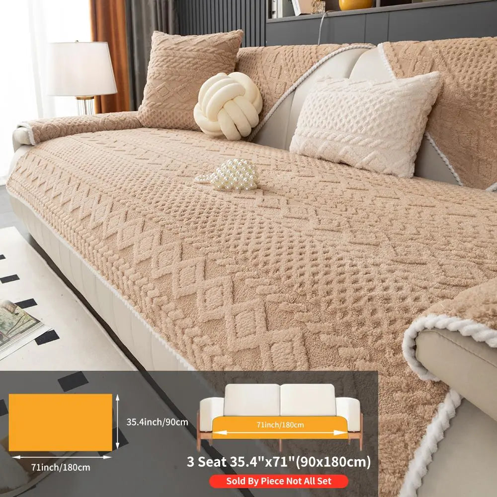 Solid Color Sofa Cover, 1 Count Non-slip Elastic Sofa Slipcover